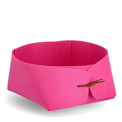 Zeller 14457 Storage Basket, Felt, Pink, Approx. 19 x 19 x 11.5 cm