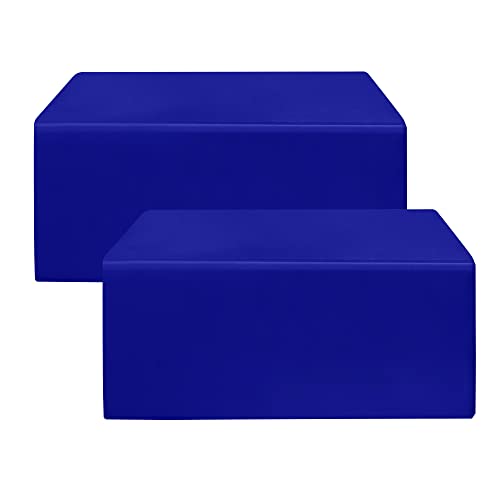 HolidayIdeas Royal Blue Fitted Tableclothes - 72 x 30 Inch - 2 Pack Rectangle Table Covers for 6 Foot Tables, Polyester Fabric Tablecloths for Parties, Holiday Dinner, Trade Show