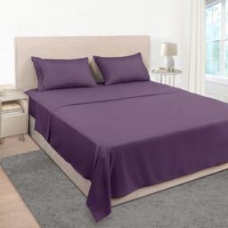 "Mejoroom King Size Bed Sheet Set - Hotel Luxury 1800 Bedding Sheets & Pillowcases - 16"" Deep Pocket Fitted Sheet, Hypoallergenic, Wrinkle& Breathable, Fade Resistant - 4 Piece(King, Purple)"