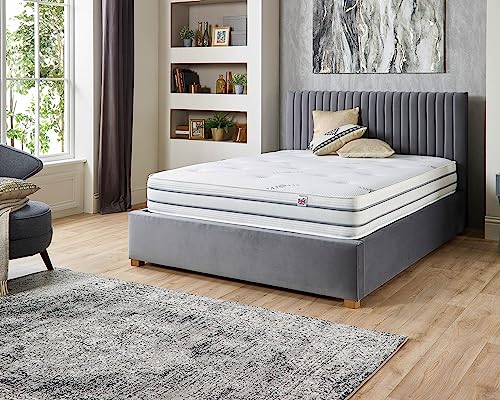 Aspire Beds 23cm Double Sided Eco Reprieve Dual Sided Pocket+ 1000 Pocket Spring Mattress, Double (4ft6 x 6ft3), White Border