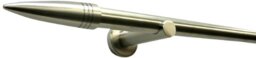 Gardinia Curtain Rod Set Omega, Complete Style Set Incl. Mounting Kit, 120 cm Long, Metal, Stainless Steel Finish