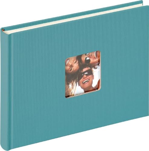 Walther design FA-207-K Fun Trend high quality book bound album with die cut for your personal picture, 8.7 x 6.3 inch (22 x 16 cm), 40 white pages, petrol green