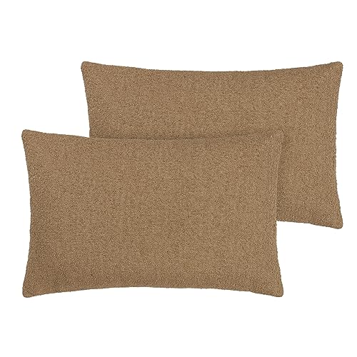 furn. Hoem Selene Feather Filled Cushions Twin Pack, Toffee, 40 x 60cm