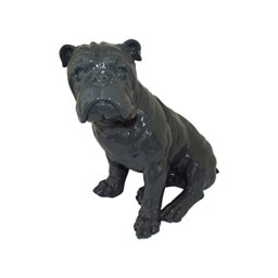 Homea 5DEJ1232GR Statue - Bulldog, Polyresin, Grey, 24.5 x 18 x 27.5 cm