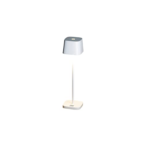 Konstsmide Rechargeable Battery Operated Cordless Table Lamp Touch Control Dimmer and 2 Colour Modes USB Charging Dock Included Battery Powered Light for Indoor or Outdoor Use
