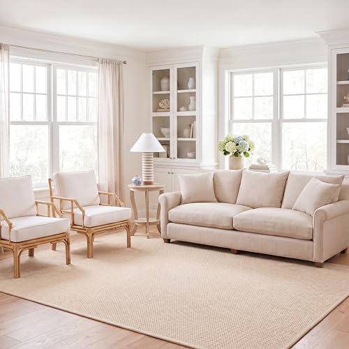 Safavieh Natural Fiber Rug for Living Room, Dining Room, Bedroom - Natural Fiber Collection, Short Pile, in Ivory, 183 x 274 cm