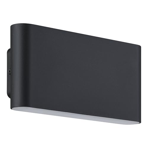 Eglo LED Outdoor wall lamp Spilonci-E, Light Fixture with indirect Light, Anthracite Plastic Outside Lighting, Neutral White, IP44