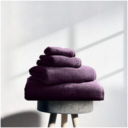 GC GAVENO CAVAILIA Premium 3 Pack Embroidered Fish Towels Sets 450 GSM, Luxury Super Soft Absorbent Bath Sheet, Egyptian Cotton, Purple, 80x140 Cm
