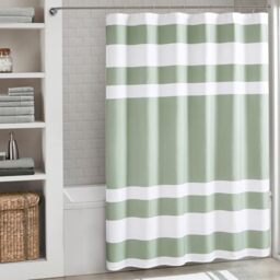 "Madison Park Shower Curtain Spa Waffle Weave Extra Long Shower Curtain for Bathroom 3M Scotchgard Moisture Management, Spa Quality Modern Shower Curtains for Bathroom, Extra Long 72""x84"" Sage Green"