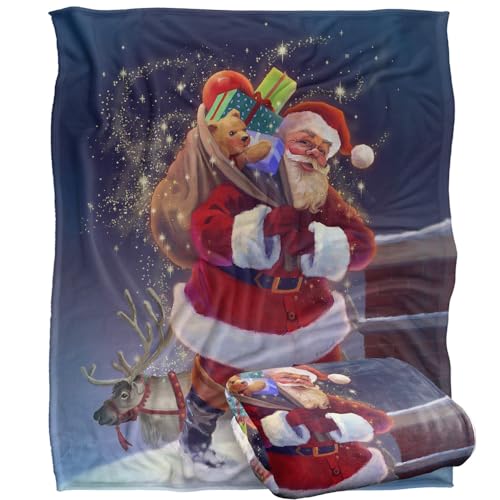 Jq Licensing - Lc Christmas Santa Chimney Magic Silky Touch Super Soft Throw Blanket 152 X 127 Cm