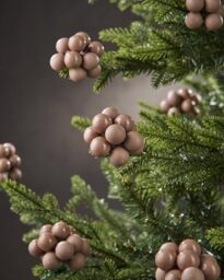 Set of 10 Mocha Glass Berry Cluster Christmas Baubles