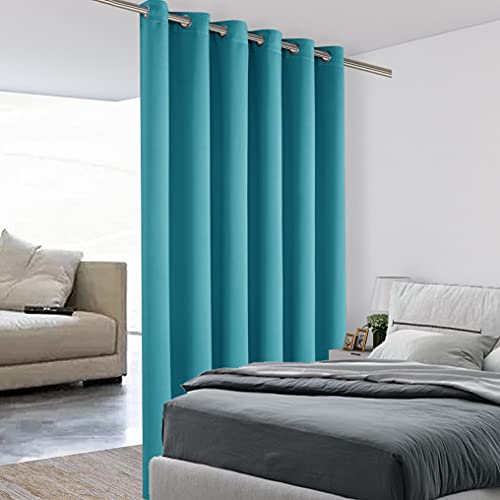 BONZER Room Divider Curtain for Privacy, Noise Reducing, Wide Blackout Curtains for Bedroom, Living Room, 213 x 178 cm (L x W) 1 Panel, Teal