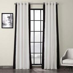 HPD Half Price Drapes Grommet Printed Cotton Curtains for Living Room & Bedroom 50 X 108, PRCT-VC1716-108-GR (1 Panel) Fresh Popcorn and Black
