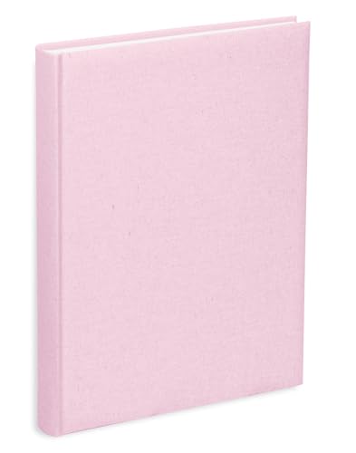 Photo Album with Pockets 21 x 28 cm Holds 200 Photos 13 x 18 cm, Pink Cotton Fabric Cover