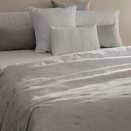 Sancarlos Aleli Jacquard Duvet Cover, 50% Cotton 50% Polyester, (Bed 135, Stone)