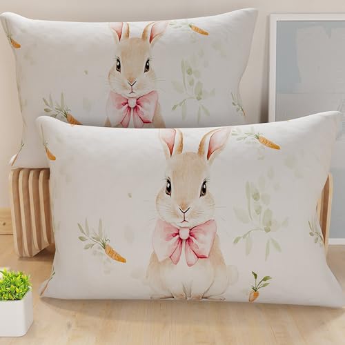 PETTI Artigiani Italiani - Set of 2 Easter Cushion Covers 40x70 cm in Microfibre, Easter Decorative Cushions for Bedroom, Sofa and Living Room, 2 Decorative Pillow Covers, 100% Made in Italy