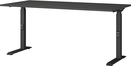 Germania Desk 7911-547, in graphite, medium height adjustable, 160 x 91 x 80 cm (WxHxD)