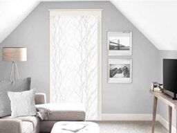 Soleil d'ocre, Liane Voile Door Window Burnout, Polyester, White, 70 x 200 cm