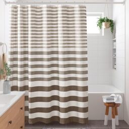 Madison Park Shower Curtain Spa Waffle Weave Shower Curtain for Bathroom 3M Scotchgard Moisture Management, Spa Quality Modern Shower Curtains for Bathroom, Standard 72x72 Taupe Ombre