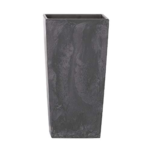 Prosperplast Square Beton Effect 7.2L Urbi Planter with Tank, Dimensions (mm) 170 x 170 x 325, Anthracite