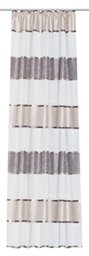 Home Fashion Polyester Stone Loop-Top Curtain Horizontal Stripes 245 x 140 cm