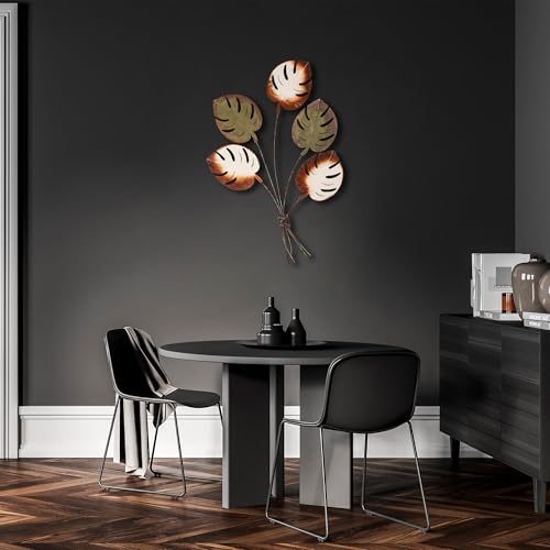 Hand-painted decorative metal wall accessory, 67 x 100 cm, 100% metal (1.5 mm), unique colour variations, perfect for home decor and art display