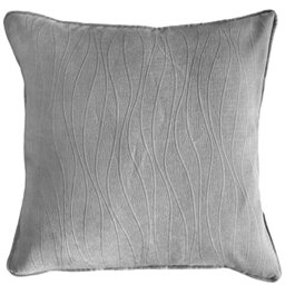 Enhanced Living Goodwood Silver Wave Embossed Cushion Cover - 43x43cm