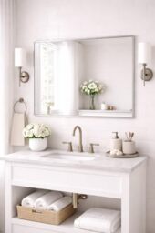 Bathroom Aluminium Metal Modern Silver Mirror 1200 x 80cm – Wall Mounted Rectangular Mirror – Portrait or Landscape Hanging – Sleek Contemporary Frame