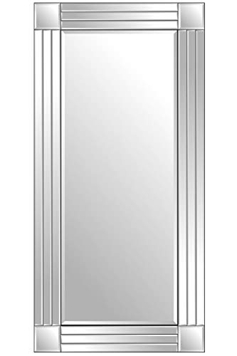 MirrorOutlet Large Modern Triple Edge Full Length Frameless All Glass Venetian Mirror, 174 x 85cm