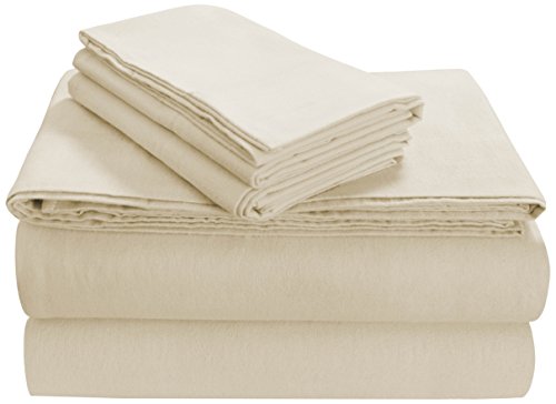 Tribeca Living Soft 170-GSM Cotton Flannel Pillowcases, Ivory, Standard