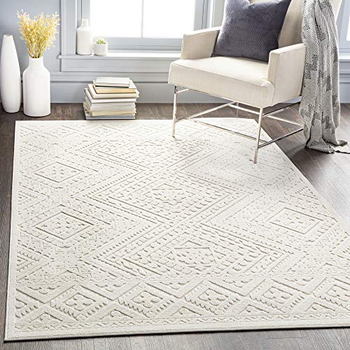 Livabliss Sheela Geometric Indoor Outdoor Design – Acerno 160x220 cm, Patio Deck Use, Boho Colourful Pattern, UV Weather Resistant, Stain Durable, Beige
