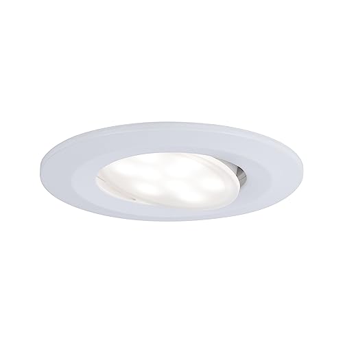 Paulmann 99926 Calla LED recessed luminaire Round incl. 1x6W IP65 recessed Spotlight White matt Cabinet Light Plastic recessed lamp 4000K