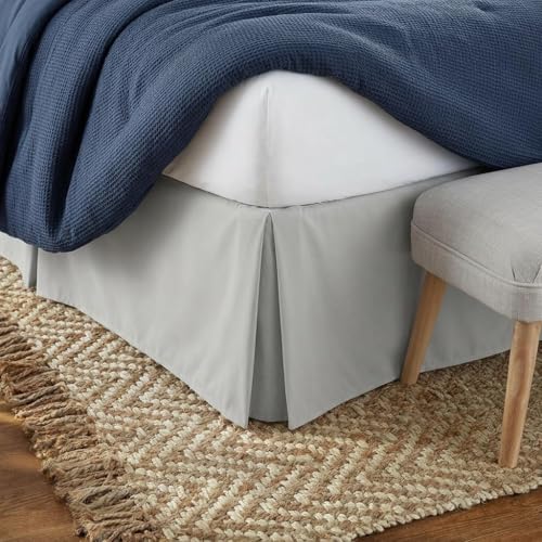 "Linen Market Bed Skirt - Ultra Soft Microfiber - Easy Fit with 14"" Tailored Drop - Hotel Quality, Shrinkage & Fade Resistant - Bed Cover - Twin XL Bed Skirts - Bedroom D??cor - (Twin XL, Light Gray)"