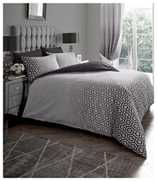 Luxurious Ohari Ombre Bed Set with Duvet Cover and Pillow Cases, Polyester-Cotton, [ Single - Grey ]