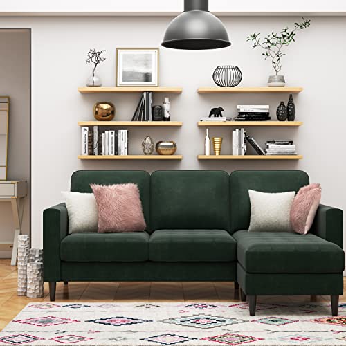 DHP Furniture Strummer Reversible Sofa, Green, 152x207x90cm (DxWxH)