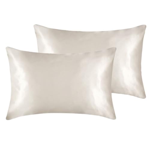 Kampala Hill 100% Mulberry Silk Pillowcase Pair For Hair and Skin White 2pc 50x75cm