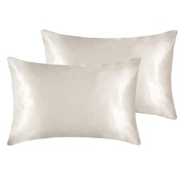 Kampala Hill 100% Mulberry Silk Pillowcase Pair For Hair and Skin White 2pc 50x75cm