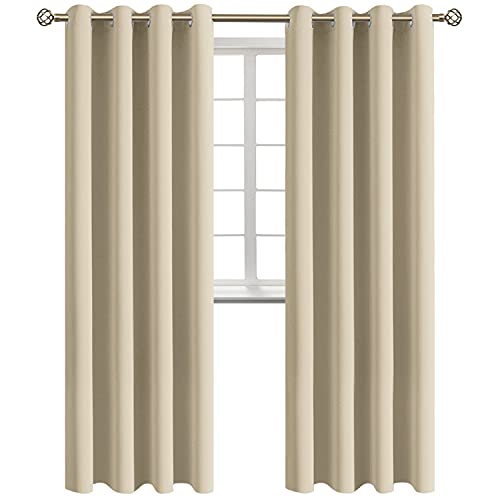 BGment Room Darkening Curtains 120 Inches Long - Grommet Thermal Insulated Drapes Window Treatment Curtains for Bedroom, 2 Panels, Beige, 52W x 120L (D4BEIGE52120)