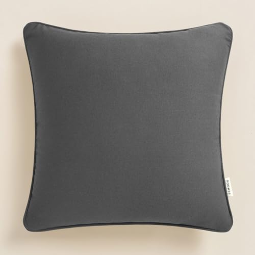 ROOM99 Pure Decorative Cushion Cover, Throw Cushion Cover, Aesthetic, Modern, Bedroom, Living Room Decor, Dark Grey, 40 x 40 cm, Pack of 1