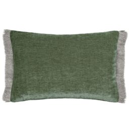 Voyage Maison Isernia Feather Filled Cushion – Luxury Chenille Fringed Edge Decorative Pillow (Oasis - 40x60cm)