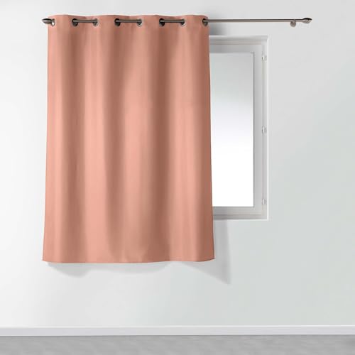 Douceur d'Intérieur, Essential Blush Curtain with Eyelets (140 x 180 cm) Plain Polyester