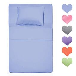 Homelike Collection 400 Thread Count Cotton Twin Size Bed Sheet Set (Baby Blue Color) 4 Piece - 100% Long Staples Cotton Sheets, Set of Soft Cotton Sheets with Deep Pocket Suitable Up to 16 Inches