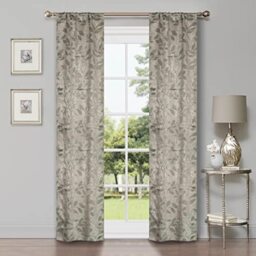 Superior Blackout Curtains, Room Darkening Window Accent for Bedroom, Sun Blocking, Thermal, Modern Bohemian Curtains, Leaves Collection, Set of 2 Panels, Rod Pocket - 26 in x 84 in, Sage