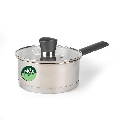 Russell Hobbs RH01162EU Excellence Saucepan With Lid - 16cm Non-Stick Milk Pan, Mirror Polished Stainless Steel, Soup Pan With Pouring Lip, Safe, Suitable For All Kitchen Cooking Hobs
