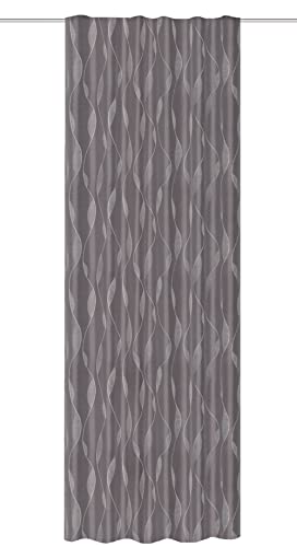 HOME WOHNIDEEN Noche 85198 Curtain Window Treatments with Blackout Jacquard Pattern 245 x 140 cm (Height x Width) Grey