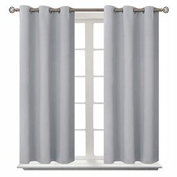 BGment Blackout Curtains for Living Room - Grommet Thermal Insulated Room Darkening Curtains for Bedroom, Set of 2 Panels (38 x 54 Inch, Light Grey)