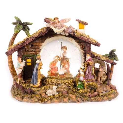 WeRChristmas 30 cm Animated Musical Snow Globe Christmas Decoration