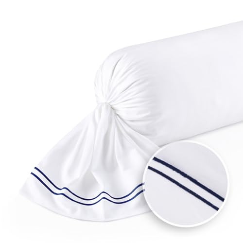 Pure Cotton Set of 2 pillowcases 80 x 80 cm, made of 100% cotton satin with dobby stripes, 200 thread count, 120 g/m², easy to iron, soft, safe, non-toxic, Oeko-Tex certified, Dobby white