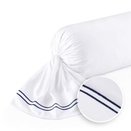 Pure Cotton Set of 2 pillowcases 80 x 80 cm, made of 100% cotton satin with dobby stripes, 200 thread count, 120 g/m², easy to iron, soft, safe, non-toxic, Oeko-Tex certified, Dobby white