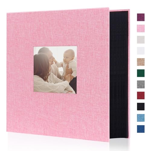 Artmag Fabric Photo Album 4x6 1000 Large Capacity for Family Wedding Anniversary Linen Album Holds 1000 Horizontal and Vertical Photos (1000 Pockets, Pink)